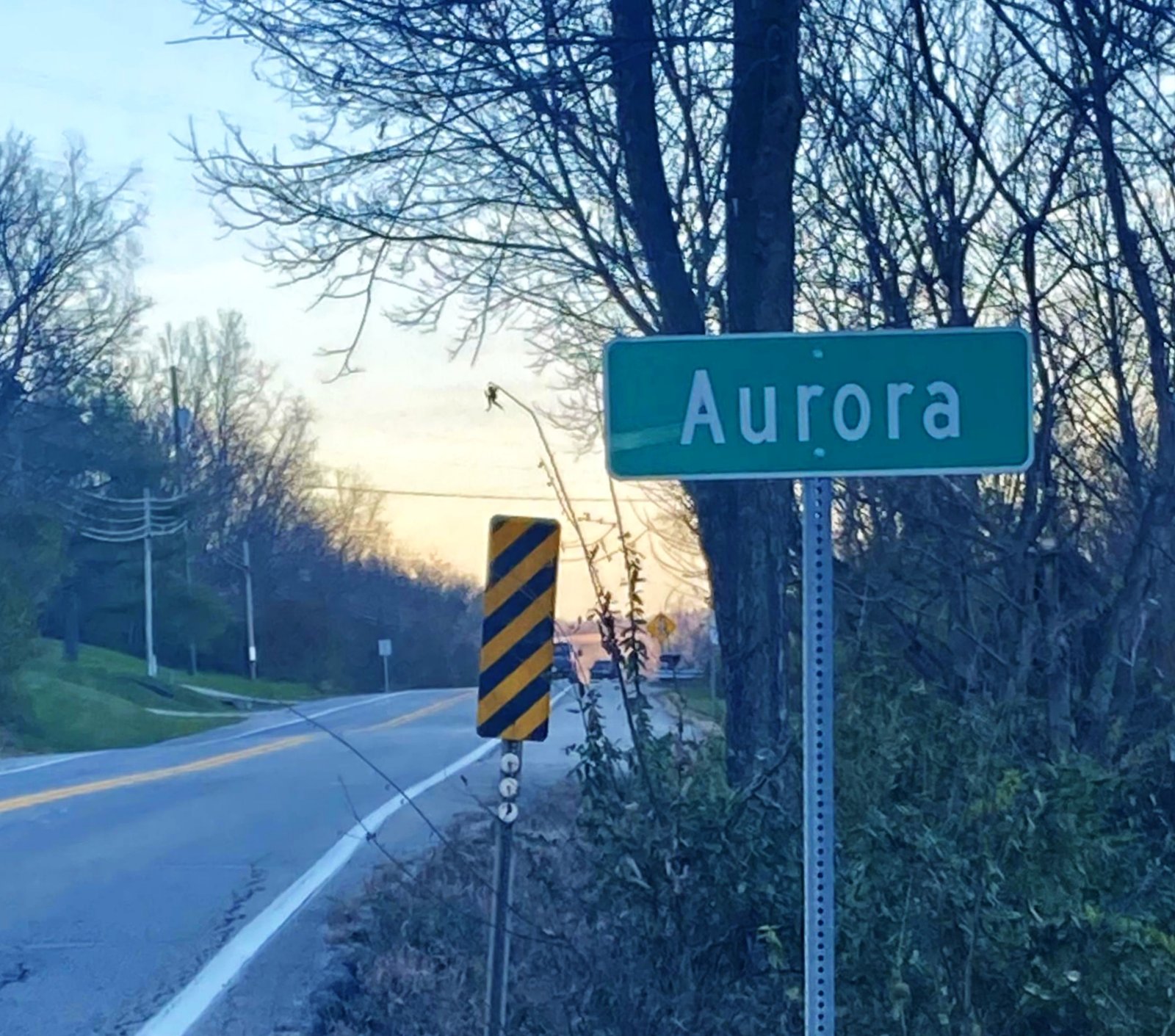 Aurora, Indiana Road Sign